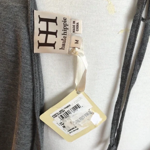 Haute Hippie, NWT, Draped Low-Back Gray Graphite Mini Dress, Size Medium - Picture 6 of 6